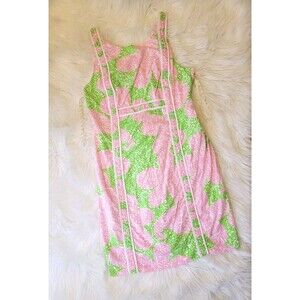 Lilly Pulitzer Limeade Cheat Ya Fryer Shift Dress Size 8 Beach Tropical Summer